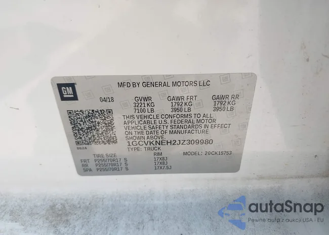 1GCVKNEH2JZ309980: 42399877