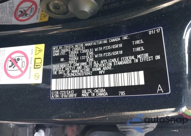 2T2BZMCA2HC076942: 42399960