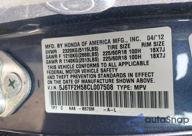 5J6TF2H58CL007508: 42400060