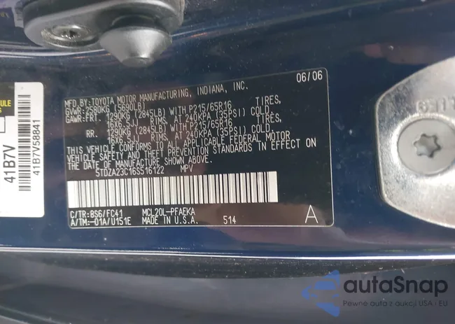 5TDZA23C16S516122: 42400218