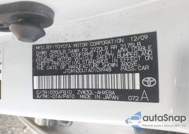 JTDKN3DU1A0109948: 42400247