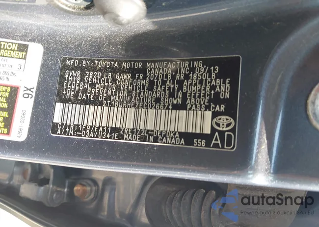 2T1BURHE7EC026674: 42400319