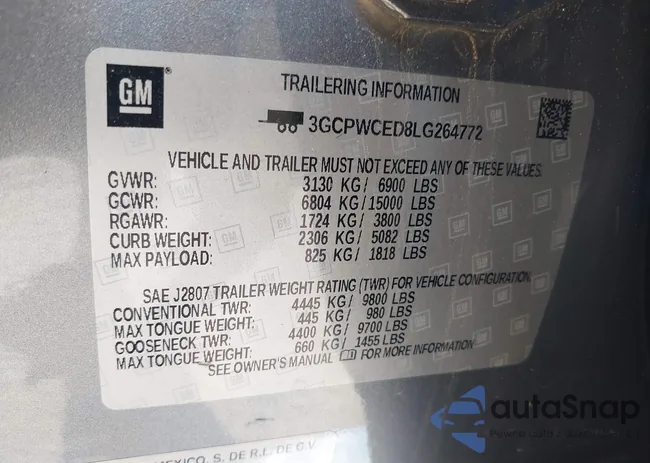 3GCPWCED8LG264772: 42400325