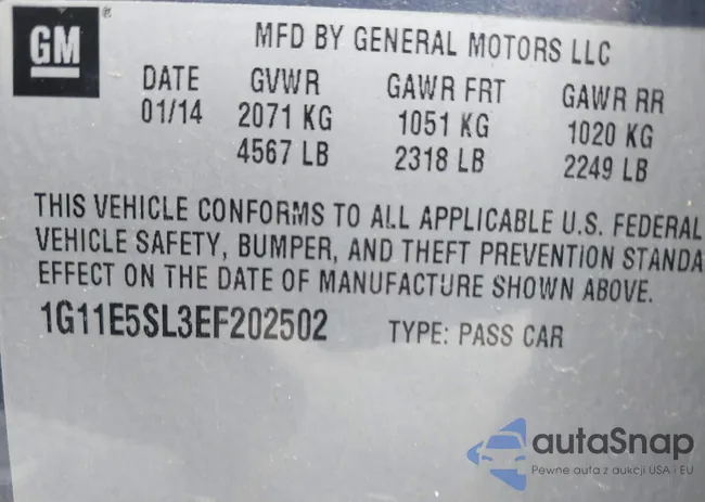 1G11E5SL3EF202502: 42400345