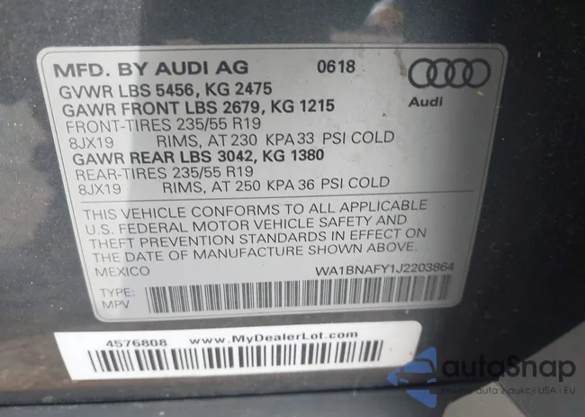 WA1BNAFY1J2203864: 42400360