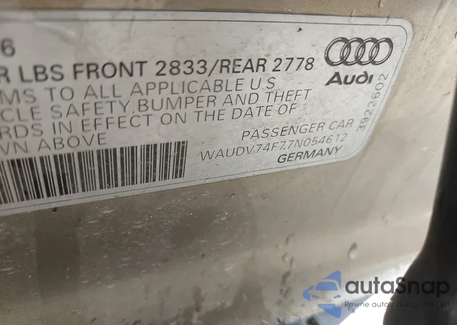 WAUDV74F77N054612: 42399517