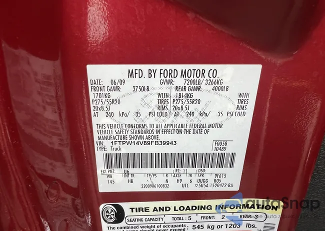 1FTPW14V89FB39943: 42399617