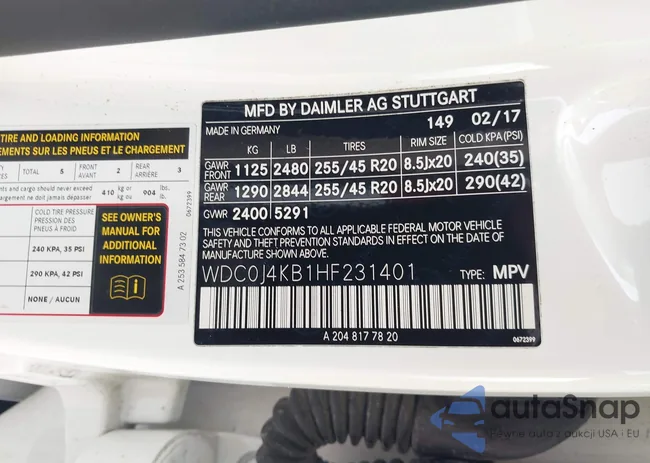 WDC0J4KB1HF231401: 42399622