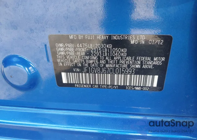 JF1GV8J67CL015993: 42399657