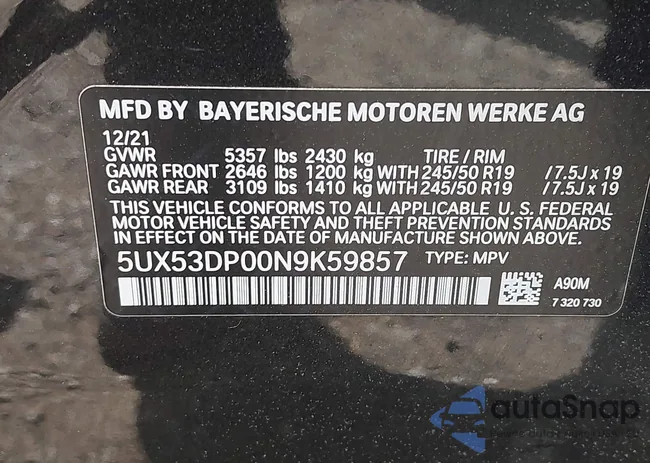 5UX53DP00N9K59857: 42399674