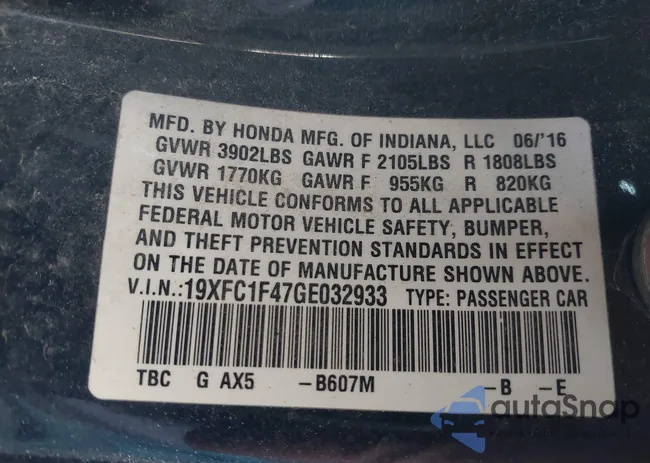 19XFC1F47GE032933: 42399747