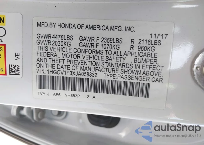 1HGCV1F3XJA058832: 42399857