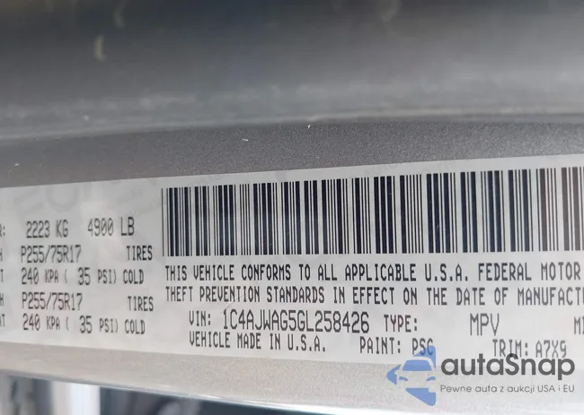 1C4AJWAG5GL258426: 42400914