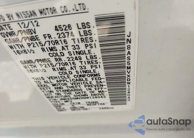 JN8AS5MVXDW124043: 42401092