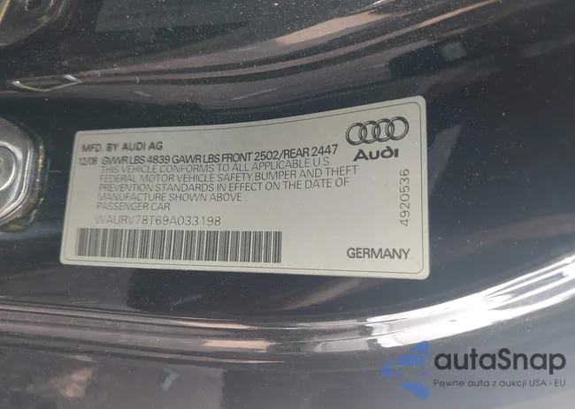 WAURV78T69A033198: 42401129