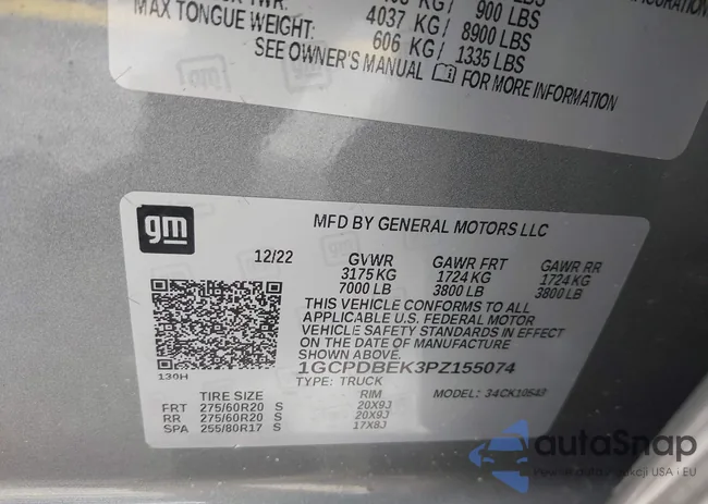 1GCPDBEK3PZ155074: 42401254