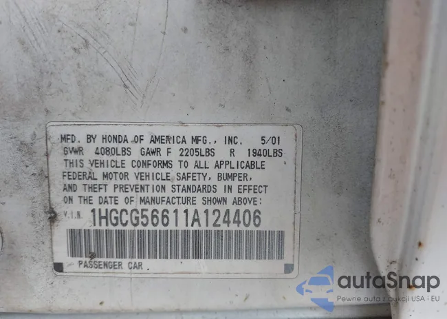 1HGCG56611A124406: 42401266