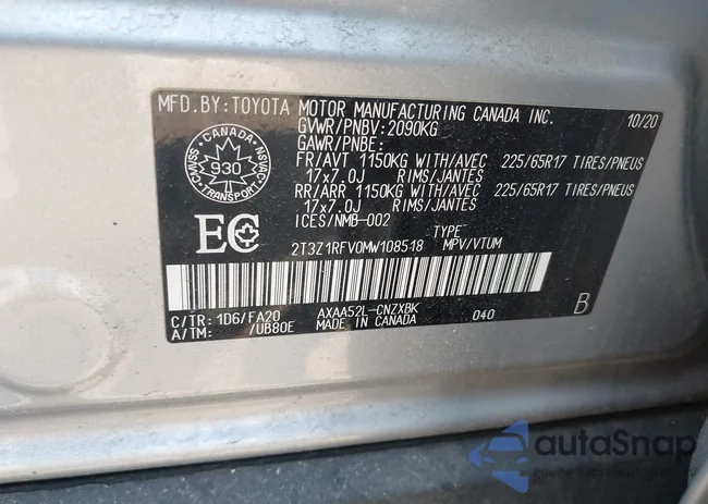 2T3Z1RFV0MW108518: 42401318