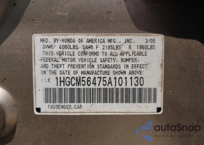 1HGCM56475A101130: 42400494