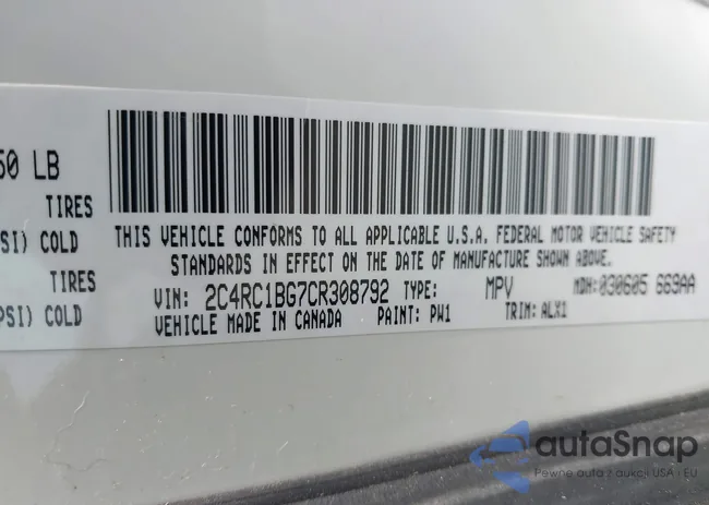 2C4RC1BG7CR308792: 42400546