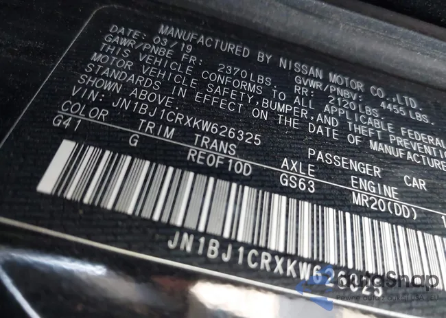 JN1BJ1CRXKW626325: 42400547