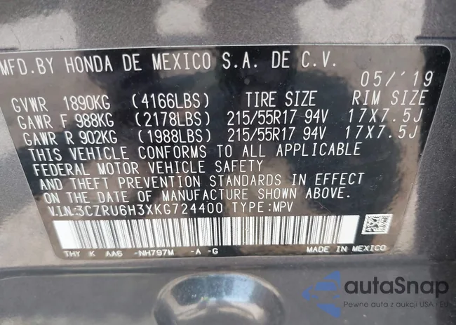 3CZRU6H3XKG724400: 42400549