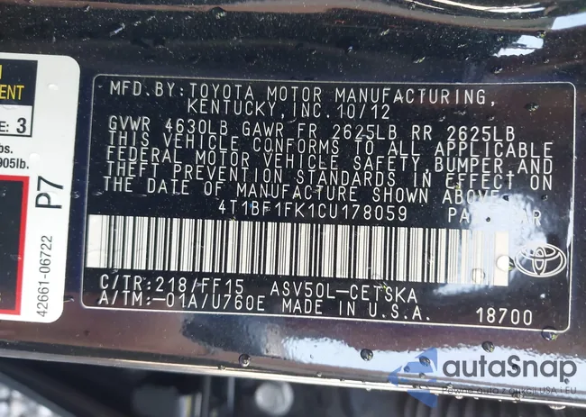 4T1BF1FK1CU178059: 42400794