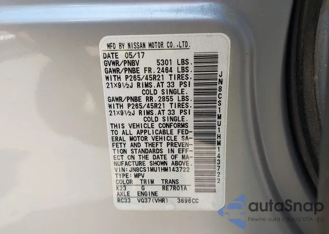 JN8CS1MU1HM143722: 42400807