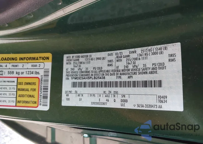 1FMDE5AH5PLB25438: 42400859