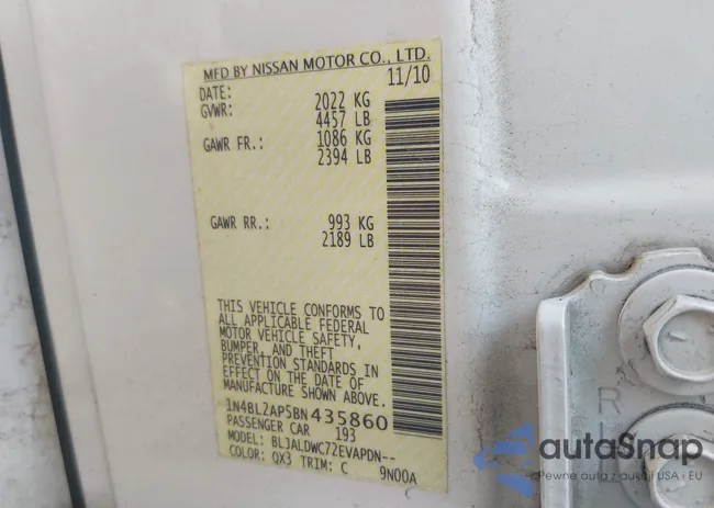 1N4BL2AP5BN435860: 42401986