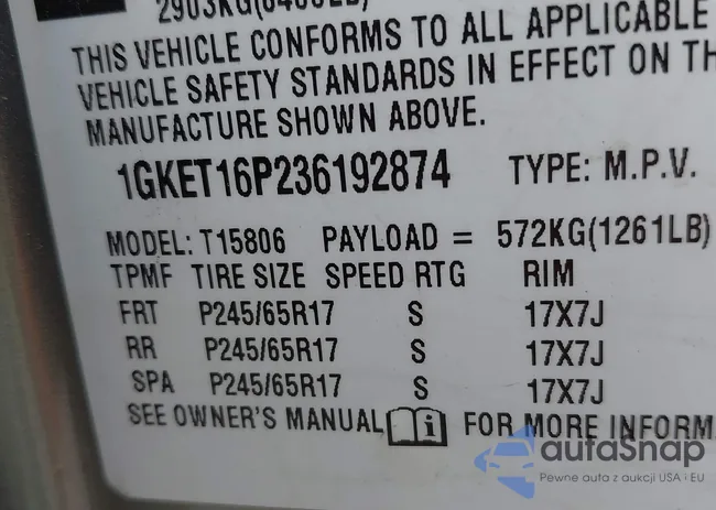 1GKET16P236192874: 42402163