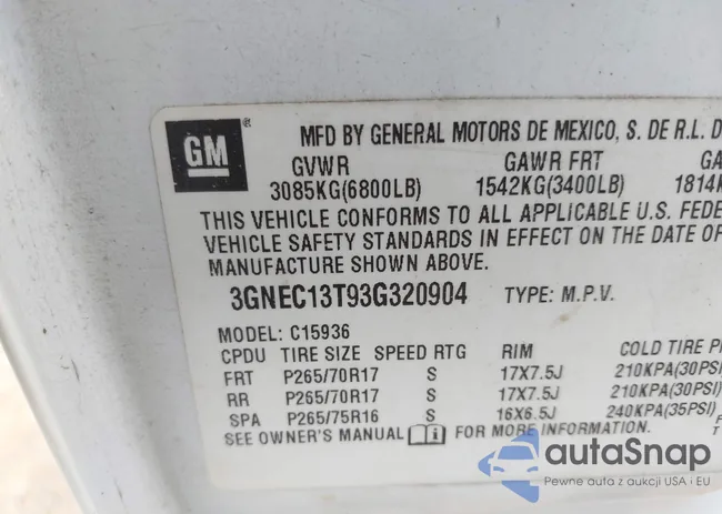 3GNEC13T93G320904: 42402192