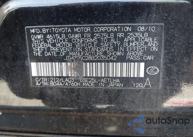 JTHCF5C28B2035042: 42402250