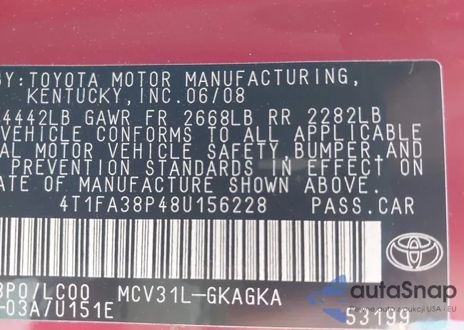 4T1FA38P48U156228: 42401794