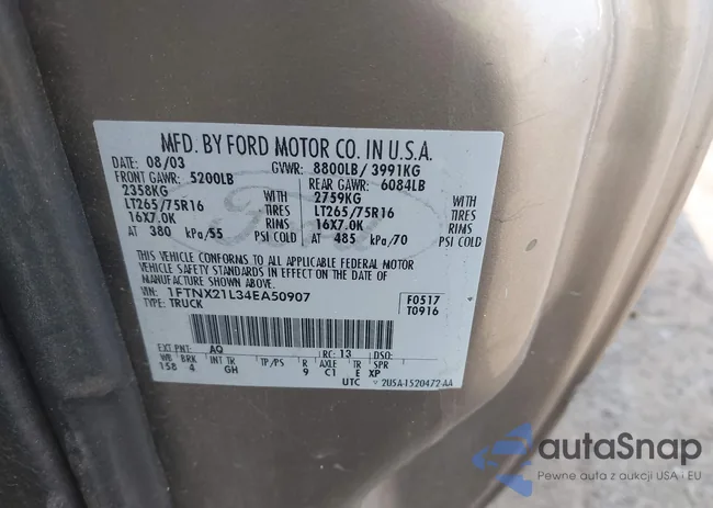 1FTNX21L34EA50907: 42401809