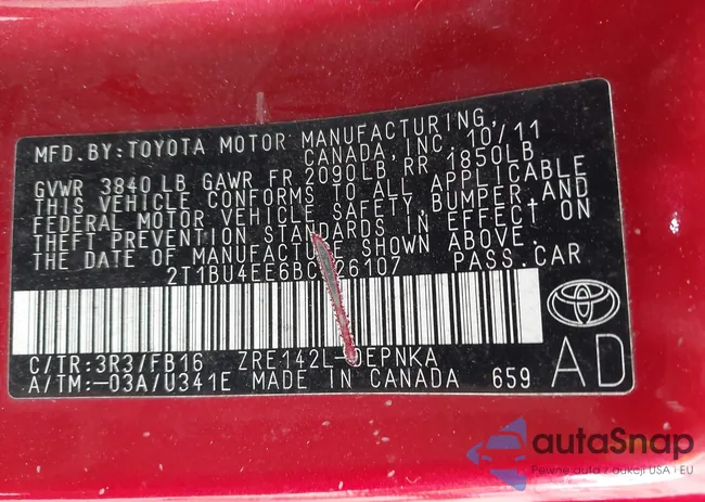 2T1BU4EE6BC726107: 42403056