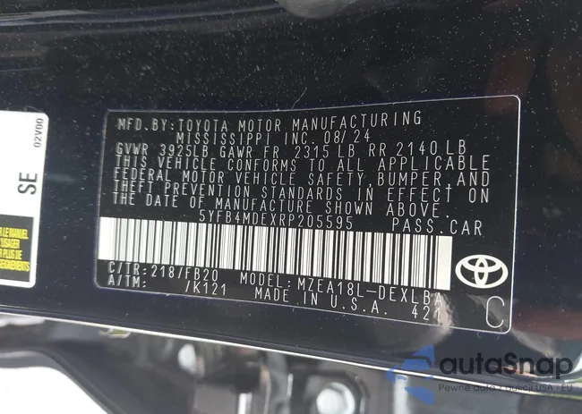 5YFB4MDEXRP205595: 42403127