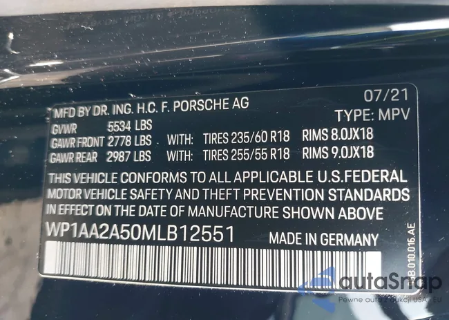 WP1AA2A50MLB12551: 42403309