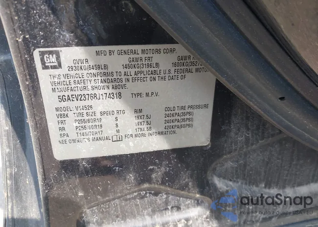 5GAEV23768J174318: 42403461