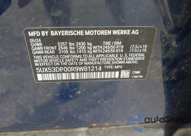 5UX53DP00R9W81214: 42402617