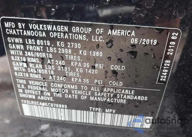 1V2LR2CA9KC575393: 42402820