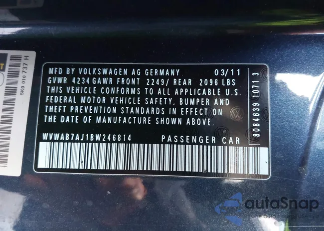 WVWAB7AJ1BW246814: 42403993