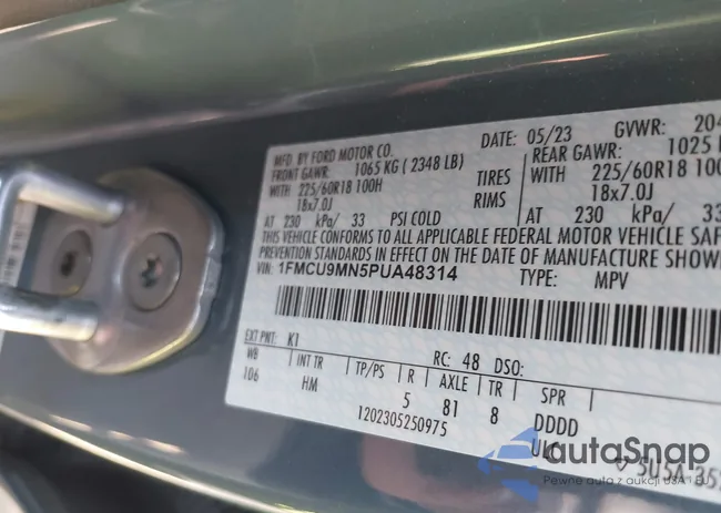 1FMCU9MN5PUA48314: 42404161