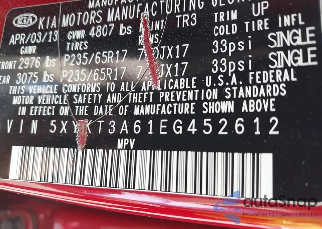 5XYKT3A61EG452612: 42404234