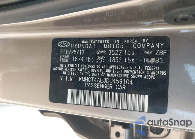 KMHCT4AE3DU459104: 42404270