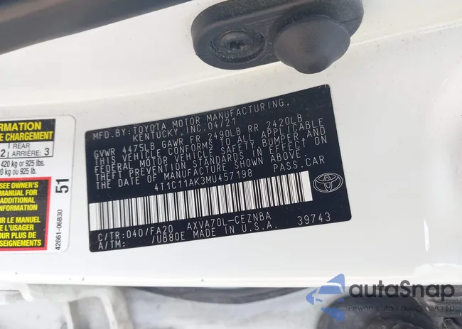 4T1C11AK3MU457198: 42404280