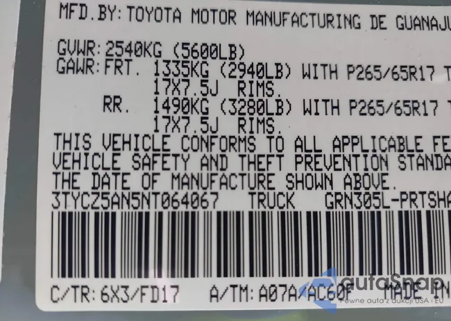 3TYCZ5AN5NT064067: 42404289