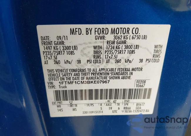 1FTMF1CM3BKE07967: 42403485