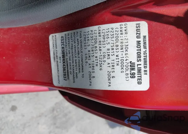 4S2CK58W4X4362837: 42403621