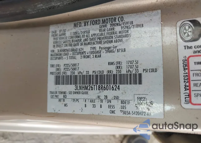 3LNHM26T18R601624: 42403661